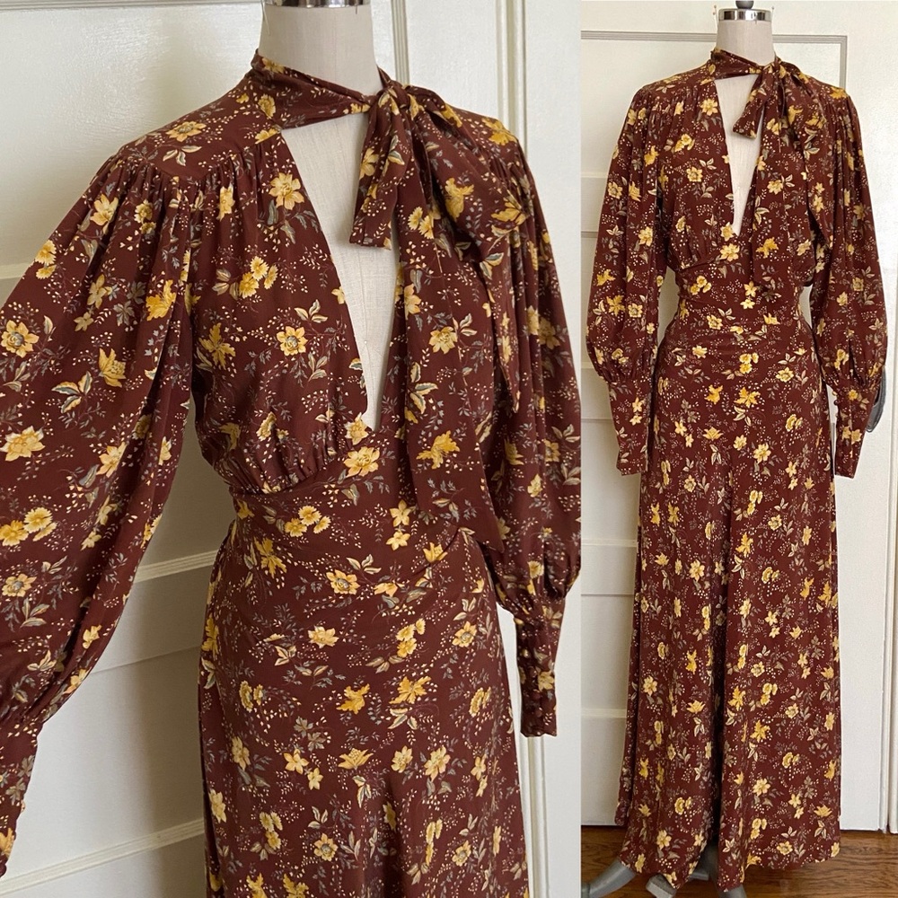 $498 Dôen Blossom Dress Cherrywood Winding Vine Floral